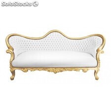 Canapé baroque doré et blanc