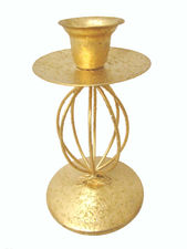 Candelabro palmatoria portavela velas navidad christmas metal dorado elipse