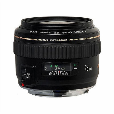 Canon EF 28 mm f / 1,8 USM Autofocus Lente Negro