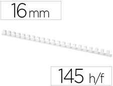 Canutillo q-connect redondo 16 mm plastico blanco capacidad 145 hojas caja de 50