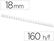 Canutillo q-connect redondo 18 mm plastico blanco capacidad 160 hojas caja de 50