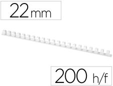 Canutillo q-connect redondo 22 mm plastico blanco capacidad 200 hojas caja de 50