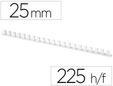 Canutillo q-connect redondo 25 mm plastico blanco capacidad 225 hojas caja de 50