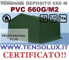 Capannone deposito 6x6 m tendone Certificato pvc 660g spedizione gratis