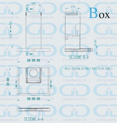 Cappa da cucina - mod. Box - made in italy - g&amp;amp;g Components srl - - Foto 2