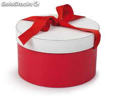 Cappelliera scatola rotonda Rossa con coperchio Bianco