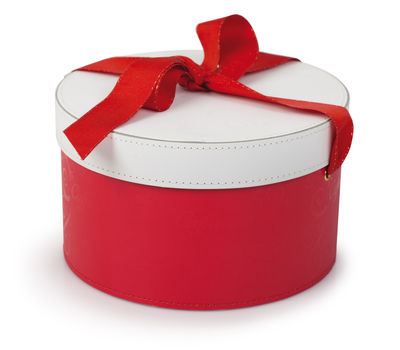 Cappelliera scatola rotonda Rossa con coperchio Bianco