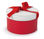 Cappelliera scatola rotonda Rossa con coperchio Bianco - 1