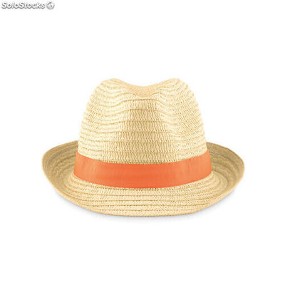 Cappello di paglia naturale arancio MIMO9341-10