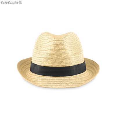 Cappello di paglia naturale nero MIMO9341-03