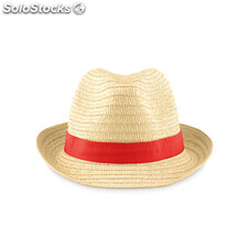 Cappello di paglia naturale rosso MIMO9341-05
