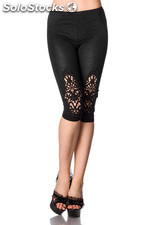 Capri-Leggings mit Spitzeneinsatz