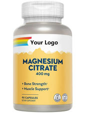 Cápsula de citrato de magnesio personalizada de etiqueta privada 500 mg