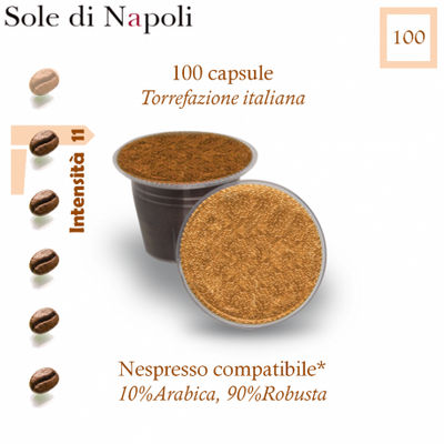 Cápsulas Café Sole de Napoli - Nespresso compatible* -paquete de 100 piezas
