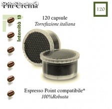 Capsule caffe PIU&#39; CREMA espresso point compatibile in scatola da 100 pezzi