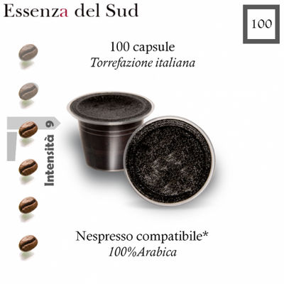 Capsules café essenza del sud- essen Arabica100% compat avec Nespresso 100pièces