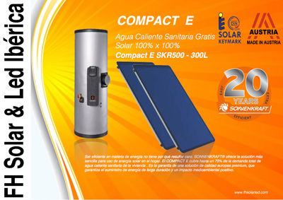 Captador Solar Agua Caliente Gratis Solar 100% x 100% Compact E SKR500 - 300L
