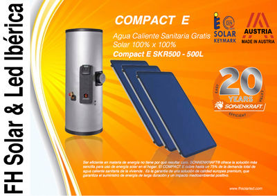 Captador Solar Agua Caliente Gratis Solar 100% x 100% Compact E SKR500 - 500L