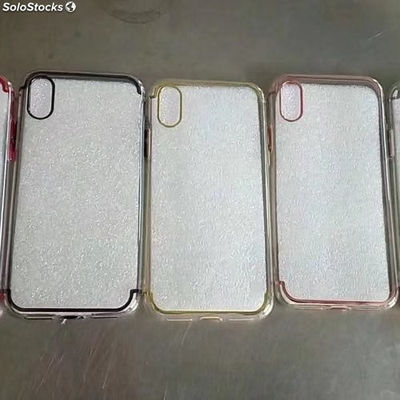 carcasa protector iPhone X transparente con marco de colores - Foto 3