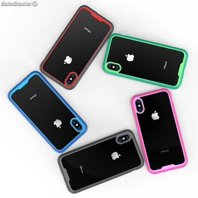 carcasa protector para iPhone x color transparente - Foto 4