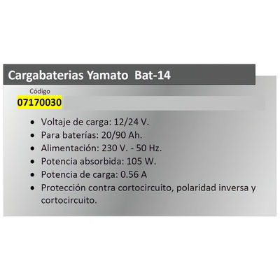 Cargabaterias Bat-14 12/24 V. 20-90 Amperios - Foto 2