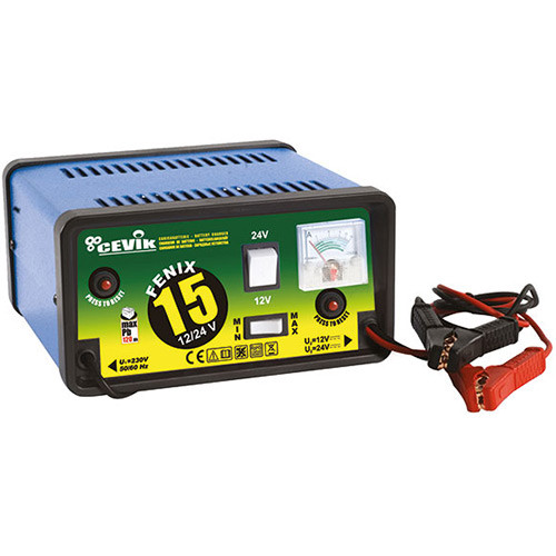 Cargador de batería CEVIK de 12 a 24v con indicador de carga