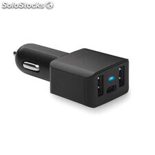 Cargador de coche USB y tipo-C negro MIMO9110-03
