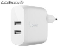 Cargador domestico belkin WCB002VFWH doble usb-a boost charge 12WX2 color blanco