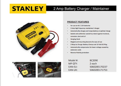 Cargador y mantenedor de Baterías Stanley BC209E - Foto 2