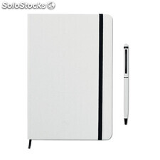 Carnet A5 et stylo assorti blanc MIMO9348-06