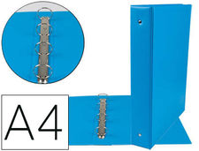 Carpeta de 4 anillas 40 mm mixtas liderpapel A4 carton forrado pvc azul