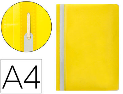 Carpeta dossier fastener plastico q-connect din A4 amarilla