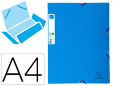 Carpeta exacompta clean safe carton gomas tres solapas din A4 azul