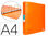 Carpeta liderpapel 4 anillas mixtas 40 mm polipropileno din a4 naranja fluor - 1