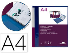 Carpeta liderpapel canguro 2 anillas 25 mm mixtas polipropileno din a4 azul