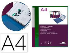 Carpeta liderpapel canguro 2 anillas 25 mm mixtas polipropileno din A4 verde