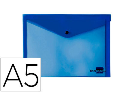 Carpeta liderpapel dossier broche 34352 polipropileno din A5 azul transparente