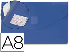 Carpeta liderpapel dossier broche polipropileno din A8 azul con cierre de velcro