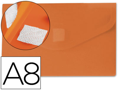 Carpeta liderpapel dossier broche polipropileno din A8 naranja con cierre de