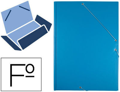 Carpeta liderpapel gomas folio 3 solapas carton forrado pvc azul