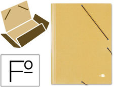 Carpeta liderpapel gomas folio 3 solapas carton prespan amarilla