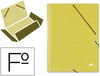 Carpeta liderpapel gomas folio 3 solapas carton simil prespan amarilla
