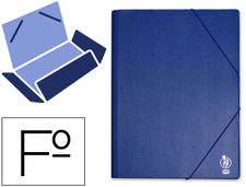 Carpeta liderpapel gomas folio solapas plastico azul