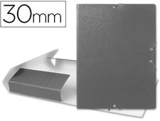 Carpeta proyectos liderpapel folio lomo 30MM carton gofrado gris