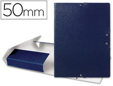Carpeta proyectos liderpapel folio lomo 50MM carton gofrado azul