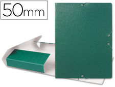 Carpeta proyectos liderpapel folio lomo 50MM carton gofrado verde