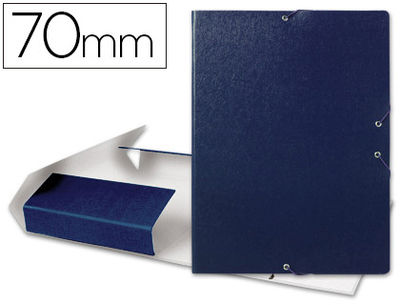 Carpeta proyectos liderpapel folio lomo 70MM carton gofrado azul
