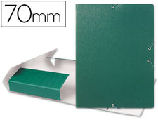 Carpeta proyectos liderpapel folio lomo 70MM carton gofrado verde