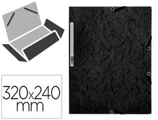 Carpeta q-connect gomas KF02169 carton simil-prespan solapas 320X243 mm negra