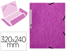 Carpeta q-connect gomas KF02171 carton simil-prespan solapas 320X243 mm violeta